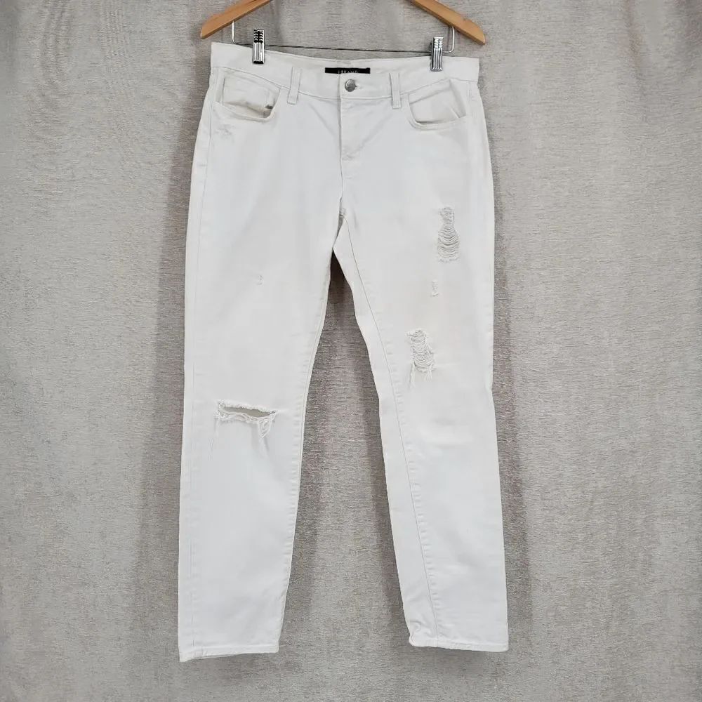 J Brand Aidan White Distressed Women's Jeans Size 28 Waist